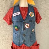 画像: Vintage patch&button badges denim vest