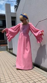 画像: Vintage pk flare sleeves flower lace dress