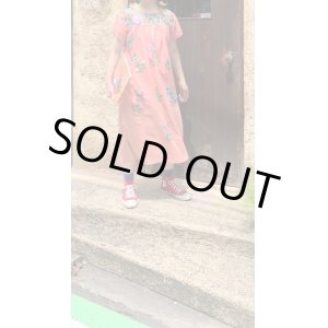 画像: Vintage flower embroidery mexican cotton dress