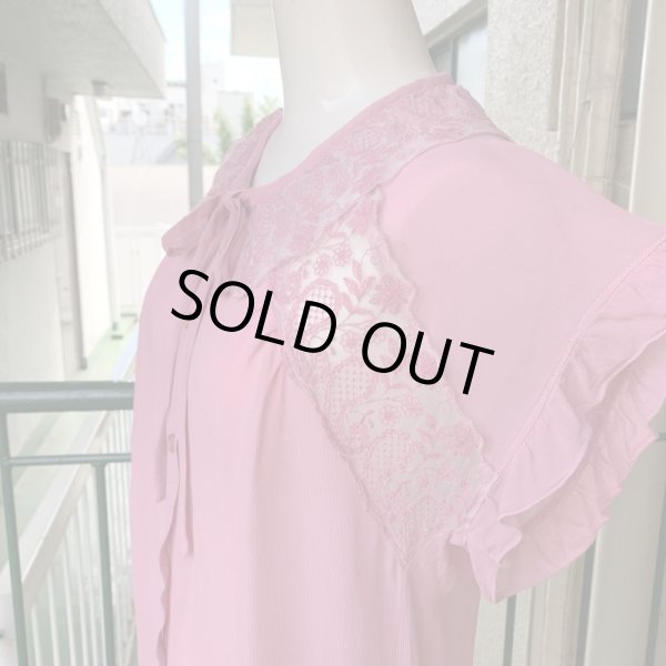 画像2: (SALE)Vintage flower embroidery lace blouse