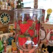 画像1: Vintage strawberry pattern glass pot