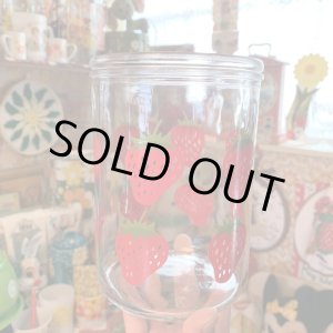 画像: Vintage strawberry pattern glass pot