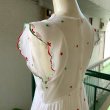 画像11: 60'S Vintage dot&flower embroidery ribbon dress