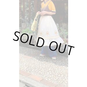 画像: Vintage flower embroidery gauze skirt