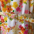 画像8: Vintage colorful flower printed frill line dress