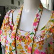 画像11: Vintage colorful flower printed frill line dress