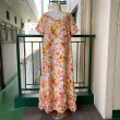 画像1: Vintage colorful flower printed frill line dress