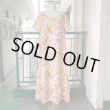 画像: Vintage colorful flower printed frill line dress