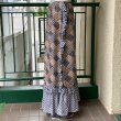 画像3: Vintage flower&checkered patchwork printed frill long skirt