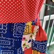 画像9: Vintage pin dot bandana flower printed patchwork escargot dress