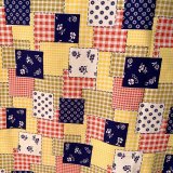 画像: Vintage flower&checkered patchwork printed cloth