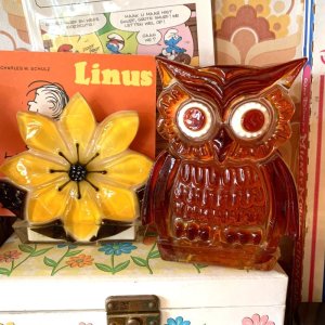 画像: Vintage lucite owl napkin holder