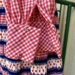 画像6: Vintage checkered&polka dots loop string line dress