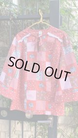 画像: Vintage flower patchwork printed top
