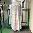 画像1: H様専用　Vintage flower embroidery cotton collar pastel check dress