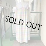 画像: H様専用　Vintage flower embroidery cotton collar pastel check dress