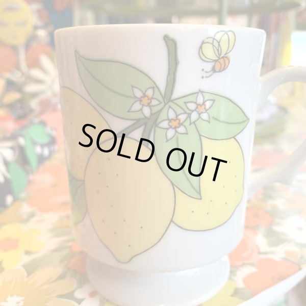 画像2: Vintage lemon flower printed stacking mug  B