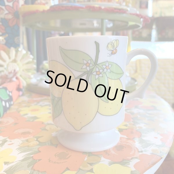 画像1: Vintage lemon flower printed stacking mug　A