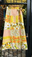 画像15: Vintage flower patchwork reversible wrap long skirt