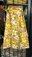 画像17: Vintage flower patchwork reversible wrap long skirt