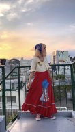 画像1: Vintage Holly Hobbie patch long skirt