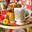 画像1: Vintage flower printed stacking mug