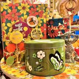 画像: Ballonoff社  Butterfly flower round tin缶(GR)