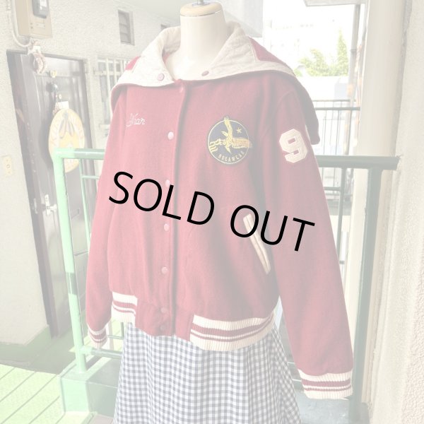 画像1: Vintage wh/rd patch sailor collar stadium jumper