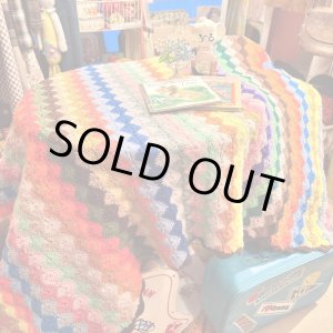 画像: Vintage colorful knit blanket