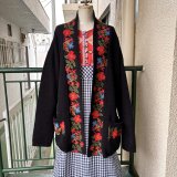 画像: Vintage flower pattern knit cardigan