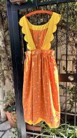 画像13: Vintage scalloped collar flower printed apron dress