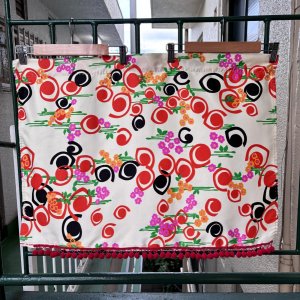 画像: Vintage kurukuru flower cafe curtain