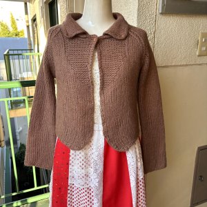 画像: Vintage marron beige knit cardigan