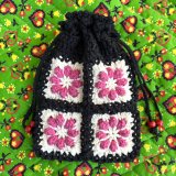 画像: Vintage granny square mini pouch