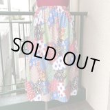 画像: Vintage cat&flower patchwork printed skirt