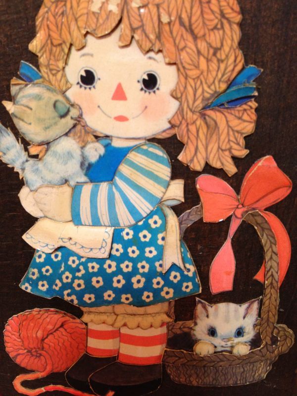 画像: Girl and Cat Wall Hanging