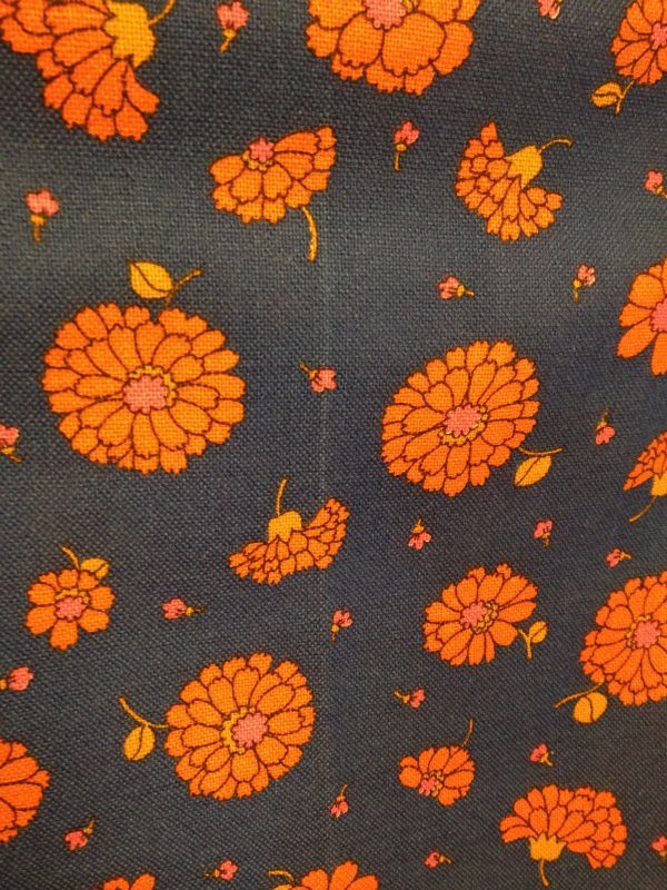 画像: オレンジFLOWER FABRIC