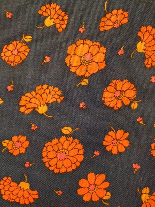 画像: オレンジFLOWER FABRIC