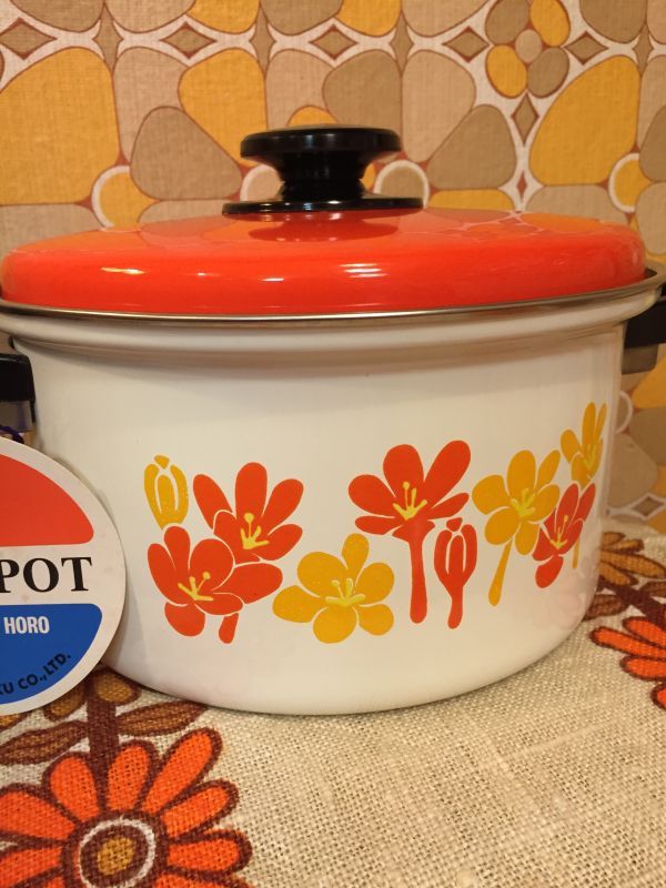 画像: COOK POT OR/YE FLOWERホーロー両手鍋