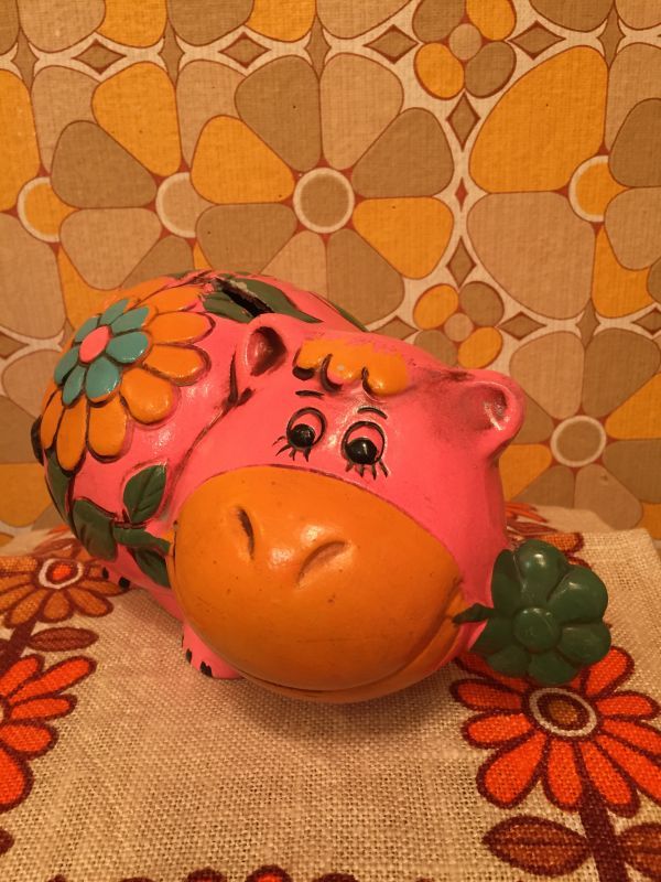 画像: カバさんFLOWER COIN BANK