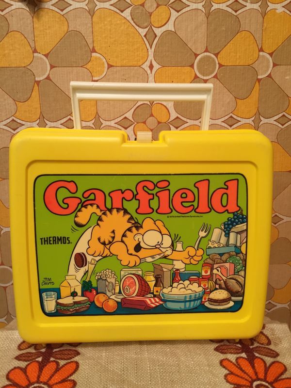 Garfield ガーフィールド ランチボックス（プラ） THERMOS サーモス ボトル付き 未使用 長期保管品 昭和時代 送料無料