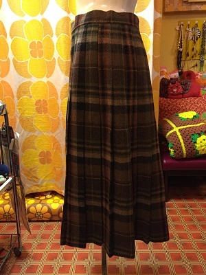 画像: WOOL plaid pleats skirt