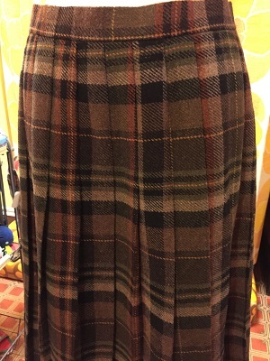 画像: WOOL plaid pleats skirt