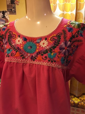 画像: FLOWER刺繍メキシカンTOPS