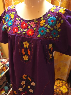 画像: パープル　メキシカンFLOWERワンピース