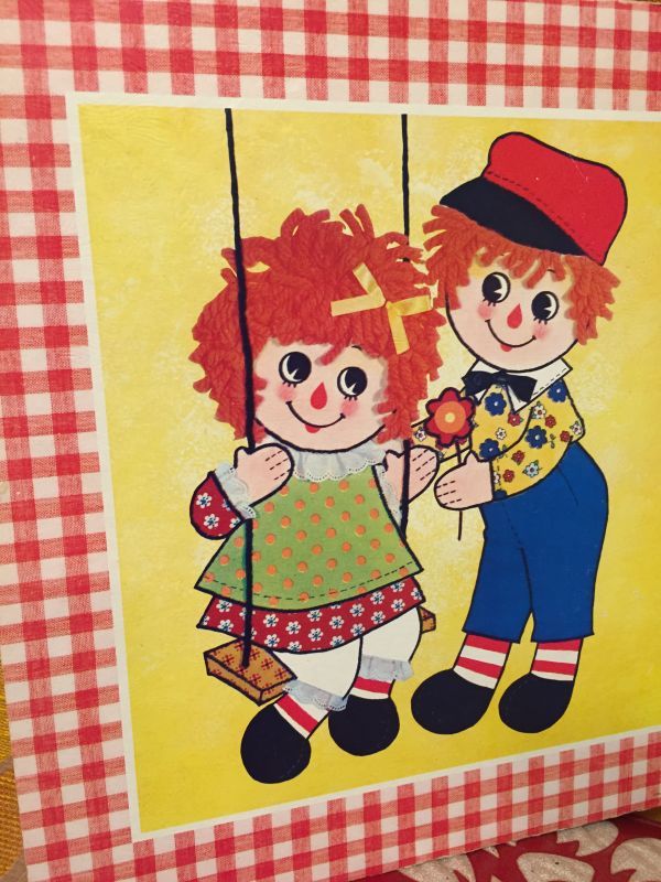 画像: ギンガムチェックフレーム　Raggedy Ann＆Andy WallHanging（ブランコ）