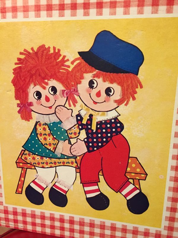 画像: ギンガムチェックフレーム　Raggedy Ann＆Andy WallHanging（ベンチ）