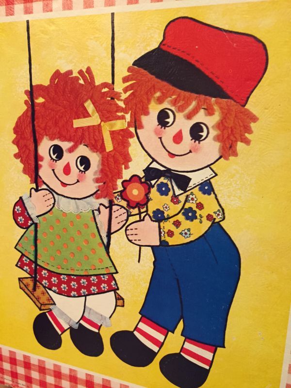 画像: ギンガムチェックフレーム　Raggedy Ann＆Andy WallHanging（ブランコ）