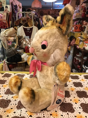 画像: ヴィンテージ Stuffed Doll ピンクりぼんのウサギさん