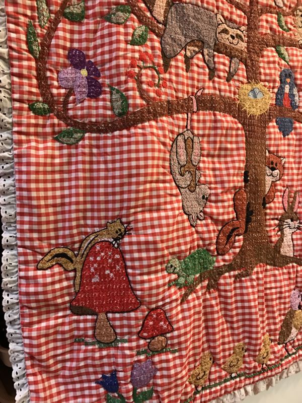 画像: 愉快なAnimal's Tree ステッチ刺繍キルトカバーandタペストリー